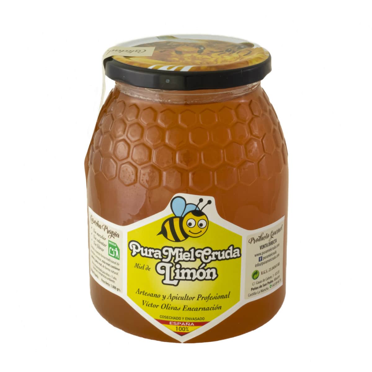 Tarro pura miel cruda limon1000g